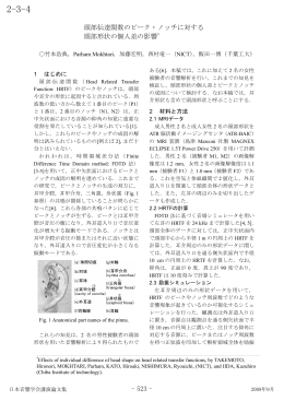 頭部伝達関数のピーク・ノッチに対する 頭部形状の個人差の影響*