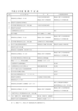 平成25年度 業 務 予 定 表