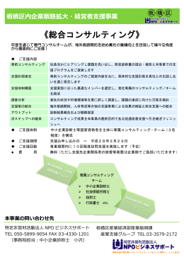 《総合コンサルティング》 - 特定非営利活動法人NPOビジネスサポート