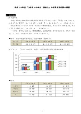 平成24年度「小学生・中学生・高校生」の消費生活相談の概要