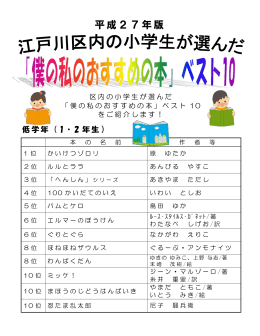 平成27年 小学生ベスト10（PDF：172KB）