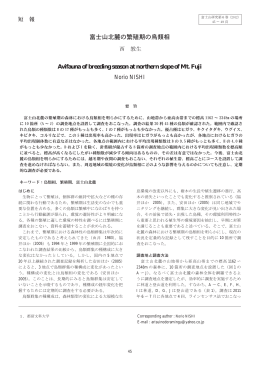 富士山北麓の繁殖期の鳥類相