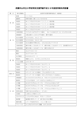 武蔵村山市立小学校特別支援学級平成28年度使用教科用図書