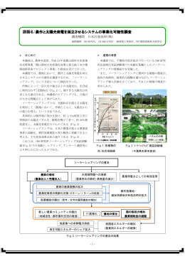 課題名：農作と太陽光発電を両立させるシステムの事業化可能性調査