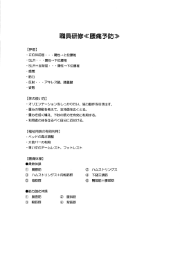 職員研修＜腰痛予防＞