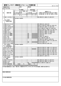 植物フェノロジー調査記入フォーム（大楢峠道）