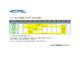 アジア旧正月情報（2013年1月30日更新）
