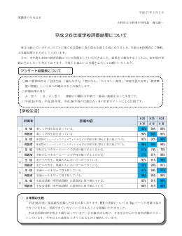 平成 26年度学校評価結果について