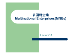 多国籍企業 Multinational Enterprises(MNEs)