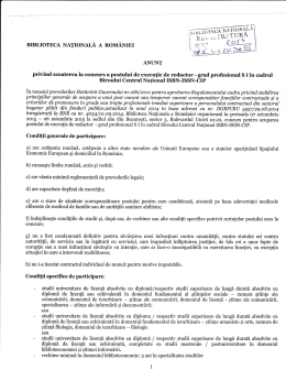 Redactor - SI - Biroul Centrul Național ISBN-ISSN-CIP