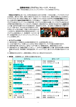 国際教育導入プログラム（マレーシア、ベトナム）