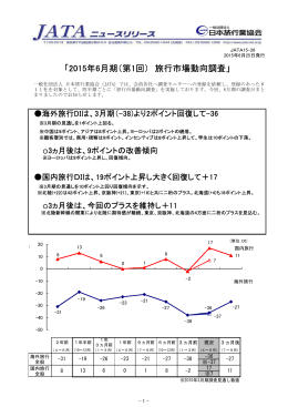 「2015年6月期（第1回） 旅行市場動向調査」