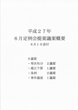 平成27年第2回定例会議案概要 [567KB pdfファイル]