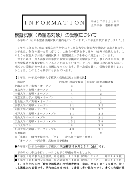 information（模擬試験の受験について）