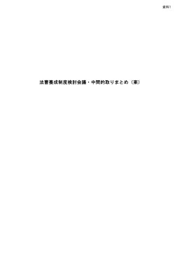 法曹養成制度検討会議・中間的取りまとめ（案）