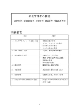総括管理 衛生管理者の職務