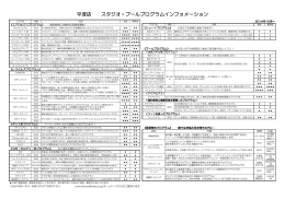平塚店 スタジオ・プールプログラムインフォメーション
