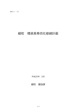 橋梁長寿化修繕計画