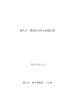 桐生市橋梁長寿命化修繕計画 (PDF形式：490KB)