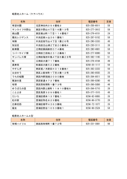 市内の軽費老人ホーム一覧（PDF：63KB）