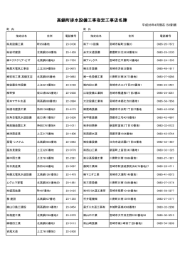 高鍋町排水設備指定工事店(平成26年4月現在) (PDFファイル/85.24