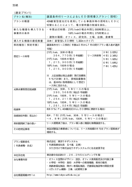 別紙 [選定プラン1] 譲渡条件付リースによるLED照明導入