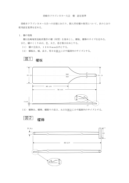 須崎市ドラゴンカヌー大会 櫂 認定基準 須崎市ドラゴンカヌー大会への