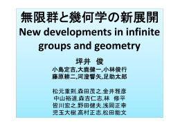 「無限群と幾何学の新展開」について