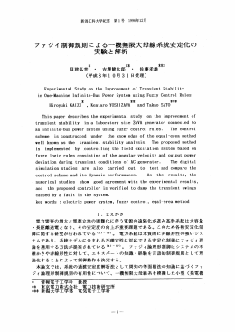 ファジイ制御規則による一機無限大母線系統安定化の