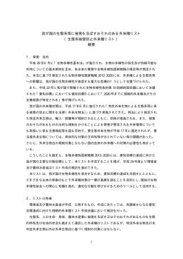 我が国の生態系等に被害を及ぼすおそれのある外来種リスト （生態系