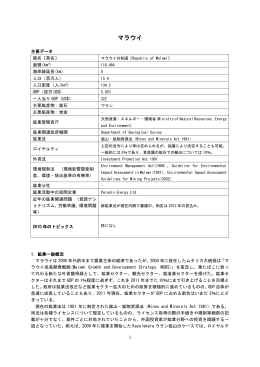 世界の鉱業の趨勢2011 マラウイ