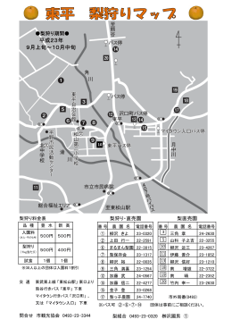 H23梨マップ - 東松山市観光協会