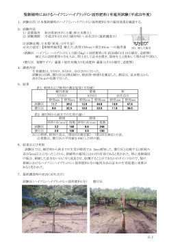 梨新植時におけるハイフミンハイブリッドG・固形肥料1号施用試験（平成
