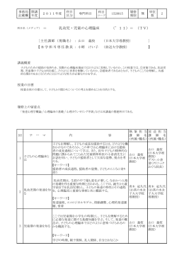 （`11）＝ （TV） 乳幼児・児童の心理臨床