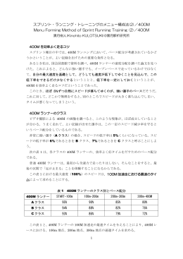 PDF スプリント・ランニング・トレーニングのメニュー構成法(2)／400M