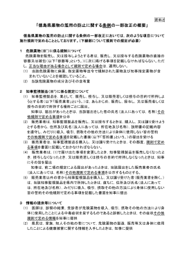 「徳島県薬物の濫用の防止に関する条例の一部改正の概要」
