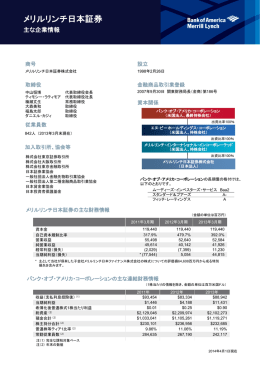 ファクトシート - メリルリンチ日本証券