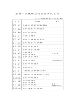 京 都 市 美 観 風 致 審 議 会 委 員 名 簿 （五十音順敬称略）平成25年9