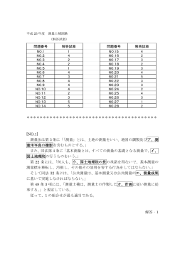 [NO.1] 測量法は第3条に「「測量」とは、土地の測量をいい、地図の調製