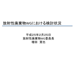 放射性廃棄物WGにおける検討状況について PDF形式