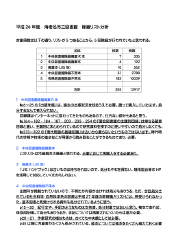 平成 年度 海老名市立図書館 除籍 分析