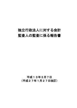 独立行政法人に対する会計監査人の監査に係る報告書（平成27