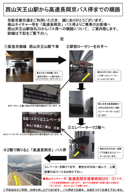 西山天王山駅から高速長岡京バス停までの順路