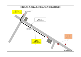 【鎗田バス停の廃止及び鶴松バス停移設の概略図】