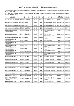 平成27年度 公共工事の発注見通し（上期）