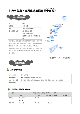 トカラ列島（鹿児島県鹿児島郡十島村 ）