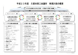 平成23年度 久留米商工会議所 事業計画の概要