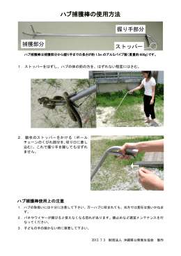 ハブ捕獲棒の使用方法 - 沖縄県公衆衛生協会
