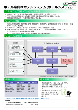 ホテル業向けホテルシステム(ホテルシステム)