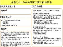 企業における女性活躍加速化推進事業（鳥取県） [PDF形式:414KB]